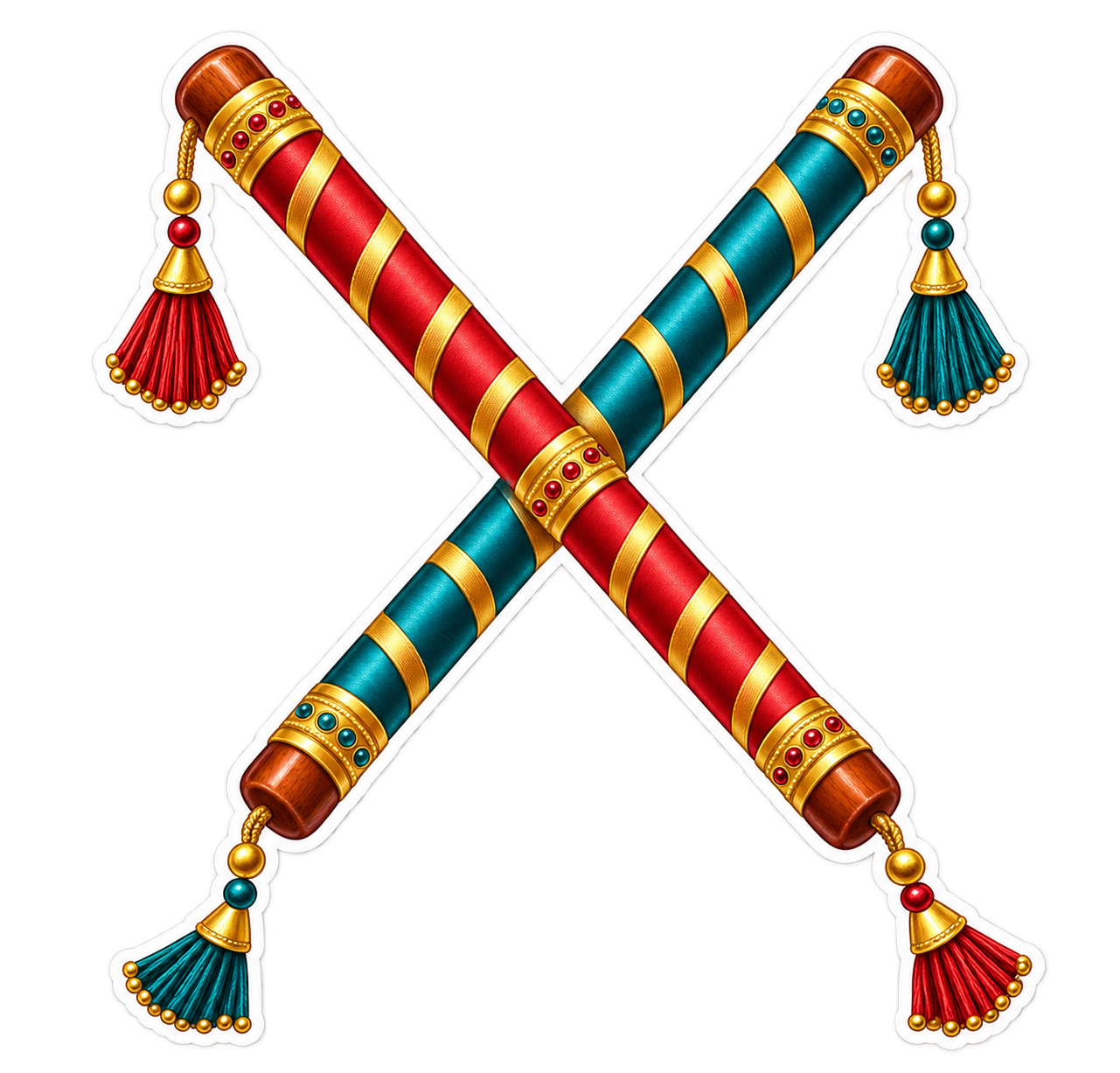 Decorated dandiya sticks