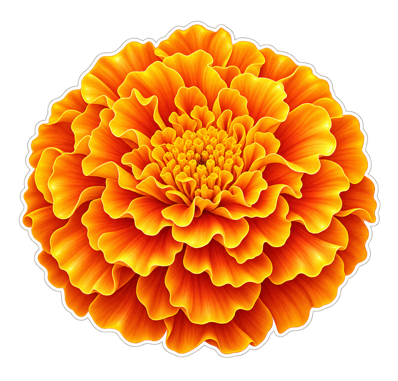 Golden marigold flower
